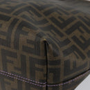 FENDI Zucca Canvas Tote Bag PVC Black Brown Auth ep11387-15