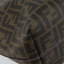 FENDI Zucca Canvas Tote Bag PVC Black Brown Auth ep11387-16