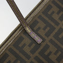 FENDI Zucca Canvas Tote Bag PVC Black Brown Auth ep11387-10
