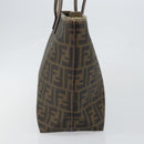 FENDI Zucca Canvas Tote Bag PVC Black Brown Auth ep11387-4