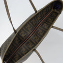 FENDI Zucca Canvas Tote Bag PVC Black Brown Auth ep11387-6