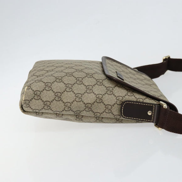 GUCCI GG Supreme Shoulder Bag PVC Leather Beige 223666 Auth ep11388