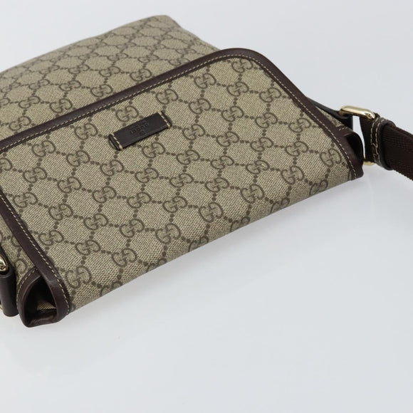 GUCCI GG Supreme Shoulder Bag PVC Leather Beige 223666 Auth ep11388