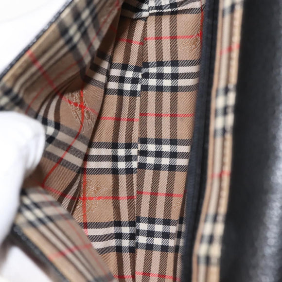 Burberrys Shoulder Bag Leather Brown Gold Auth ep11389