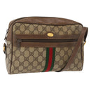 GUCCI GG Supreme Web Sherry Line Shoulder Bag PVC Beige 56 02 005 Auth ep11392-1