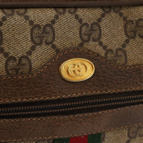 GUCCI GG Supreme Web Sherry Line Shoulder Bag PVC Beige 56 02 005 Auth ep11392