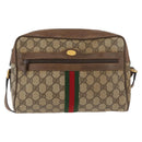 GUCCI GG Supreme Web Sherry Line Shoulder Bag PVC Beige 56 02 005 Auth ep11392-13
