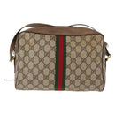 GUCCI GG Supreme Web Sherry Line Shoulder Bag PVC Beige 56 02 005 Auth ep11392-2