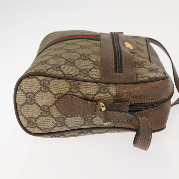 GUCCI GG Supreme Web Sherry Line Shoulder Bag PVC Beige 56 02 005 Auth ep11392