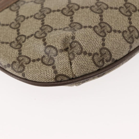 GUCCI GG Supreme Shoulder Bag PVC Beige Gold Auth ep11393