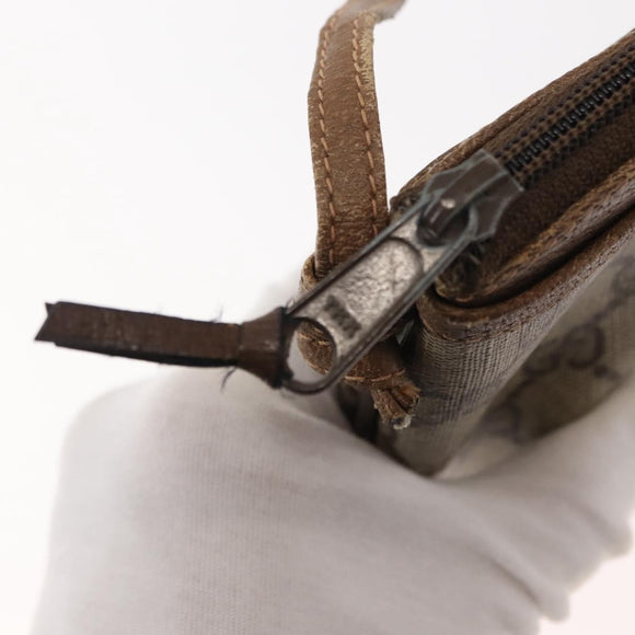 GUCCI GG Supreme Shoulder Bag PVC Beige Gold Auth ep11393