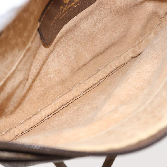 GUCCI GG Supreme Shoulder Bag PVC Beige Gold Auth ep11393