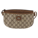 GUCCI GG Supreme Shoulder Bag PVC Beige Gold Auth ep11393-13