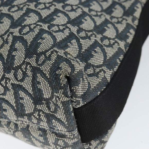 Christian Dior Trotter Canvas Shoulder Bag Navy Silver Auth ep11395