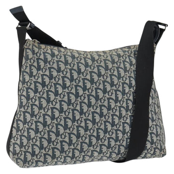 Christian Dior Trotter Canvas Shoulder Bag Navy Silver Auth ep11395