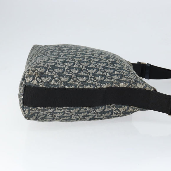 Christian Dior Trotter Canvas Shoulder Bag Navy Silver Auth ep11395