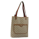 GUCCI GG Supreme Web Sherry Line Tote Bag PVC Beige 56 02 003 Auth ep11398-1