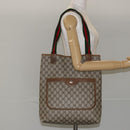 GUCCI GG Supreme Web Sherry Line Tote Bag PVC Beige 56 02 003 Auth ep11398-21