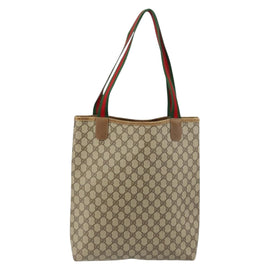GUCCI GG Supreme Web Sherry Line Tote Bag PVC Beige 56 02 003 Auth ep11398 - 0