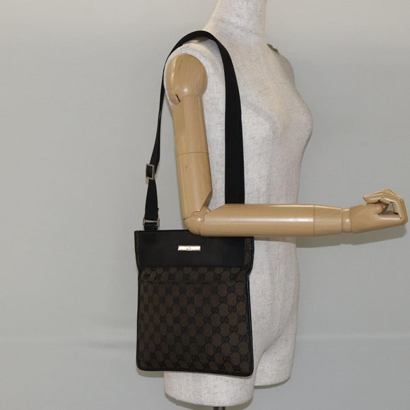 GUCCI GG Canvas Shoulder Bag Brown 019 0348 Auth ep11399