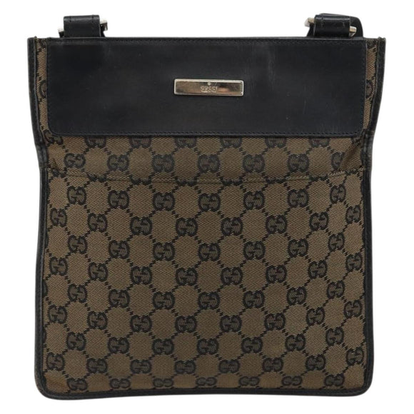 GUCCI GG Canvas Shoulder Bag Brown 019 0348 Auth ep11399