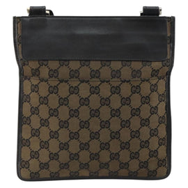 GUCCI GG Canvas Shoulder Bag Brown 019 0348 Auth ep11399 - 0