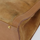 GUCCI Bamboo Hand Bag Suede Beige Gold 002 2058 0260 Auth ep11402-10