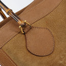 GUCCI Bamboo Hand Bag Suede Beige Gold 002 2058 0260 Auth ep11402-14