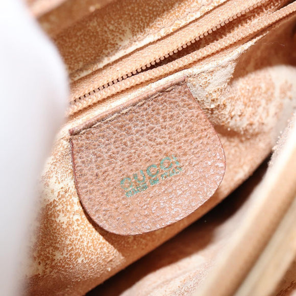 GUCCI Bamboo Hand Bag Suede Beige Gold 002 2058 0260 Auth ep11402