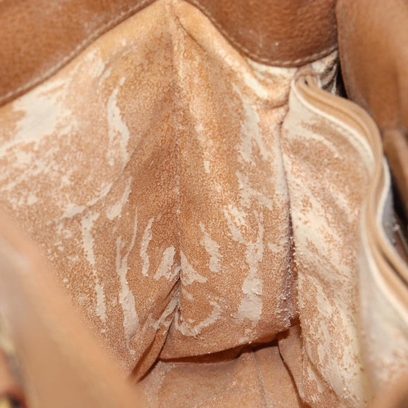 GUCCI Bamboo Hand Bag Suede Beige Gold 002 2058 0260 Auth ep11402