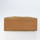 GUCCI Bamboo Hand Bag Suede Beige Gold 002 2058 0260 Auth ep11402-9