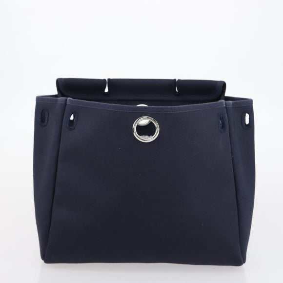 HERMES Herbag Backpack Canvas 2way Navy Auth ep11406