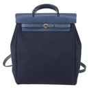 HERMES Herbag Backpack Canvas 2way Navy Auth ep11406-13