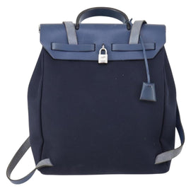 HERMES Herbag Backpack Canvas 2way Navy Auth ep11406 - 0