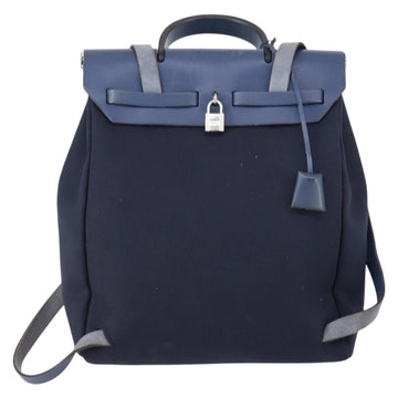 HERMES Herbag Backpack Canvas 2way Navy Auth ep11406 - 0