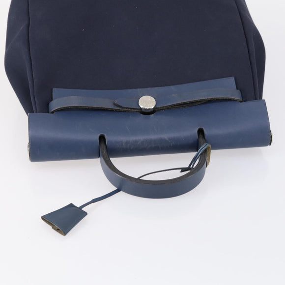 HERMES Herbag Backpack Canvas 2way Navy Auth ep11406