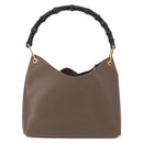 GUCCI Bamboo Hand Bag Leather Brown Gold 001 2058 1883 0 Auth ep11407-2