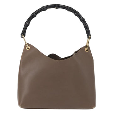 GUCCI Bamboo Hand Bag Leather Brown Gold 001 2058 1883 0 Auth ep11407 - 0