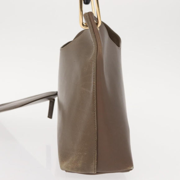 GUCCI Bamboo Hand Bag Leather Brown Gold 001 2058 1883 0 Auth ep11407