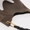 GUCCI Bamboo Hand Bag Leather Brown Gold 001 2058 1883 0 Auth ep11407-6
