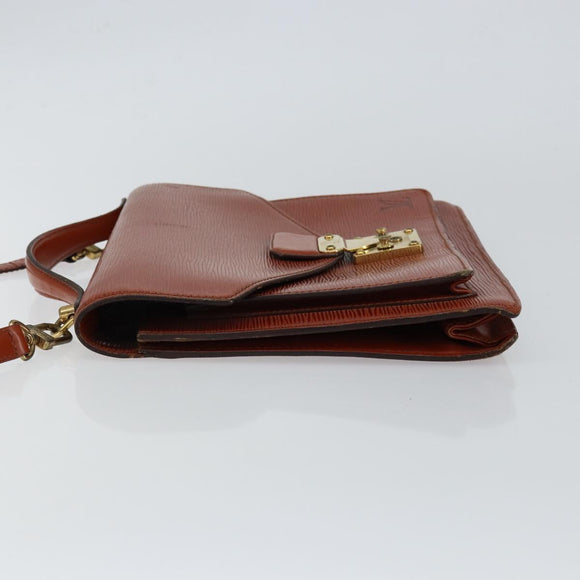 LOUIS VUITTON Epi Monceau 28 Hand Bag Brown M52123 LV Auth ep11411