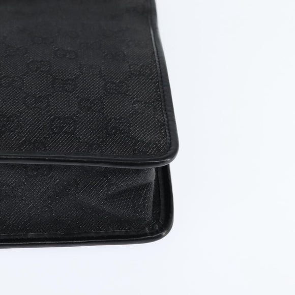 GUCCI GG Canvas Shoulder Bag Black Silver 91762 Auth ep11415