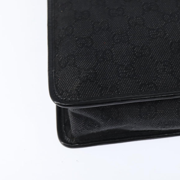 GUCCI GG Canvas Umhängetasche Schwarz Silber 91762 Auth ep11415