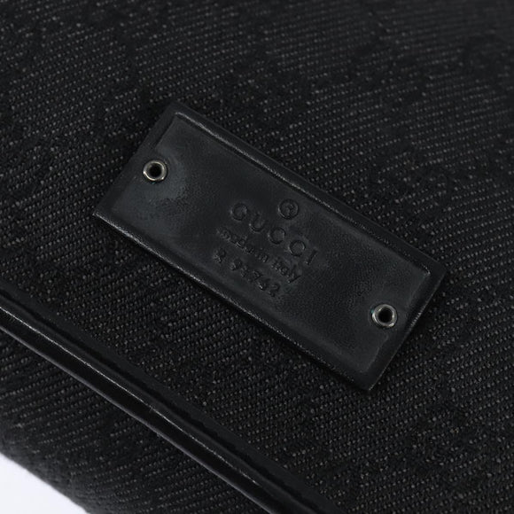 GUCCI GG Canvas Umhängetasche Schwarz Silber 91762 Auth ep11415