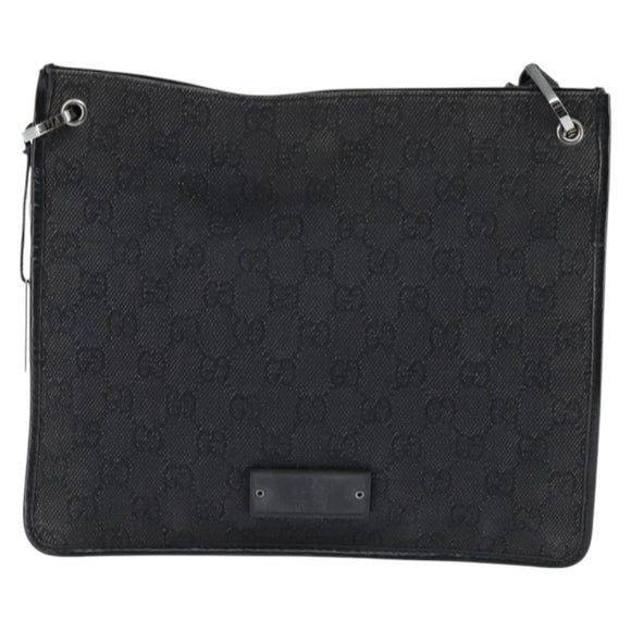 GUCCI GG Canvas Umhängetasche Schwarz Silber 91762 Auth ep11415