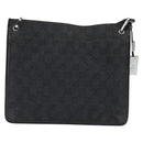 GUCCI GG Canvas Shoulder Bag Black Silver 91762 Auth ep11415-2