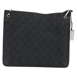 GUCCI GG Canvas Shoulder Bag Black Silver 91762 Auth ep11415 - 0