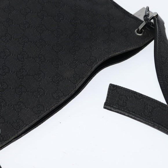 GUCCI GG Canvas Umhängetasche Schwarz Silber 91762 Auth ep11415