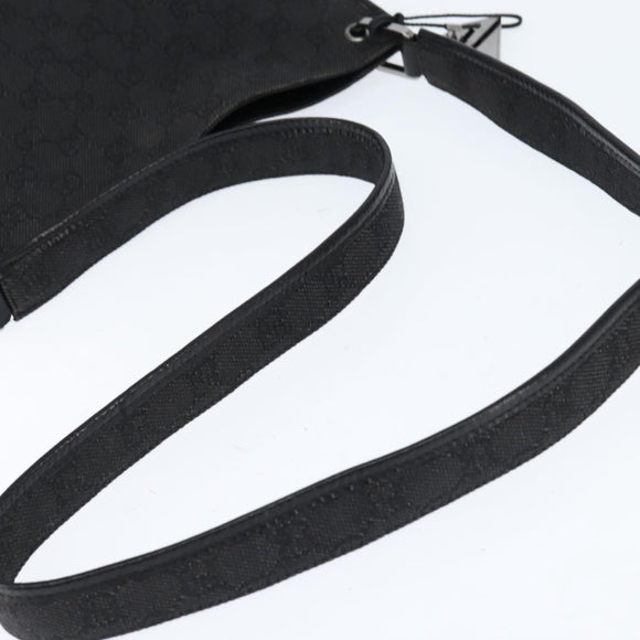 GUCCI GG Canvas Umhängetasche Schwarz Silber 91762 Auth ep11415