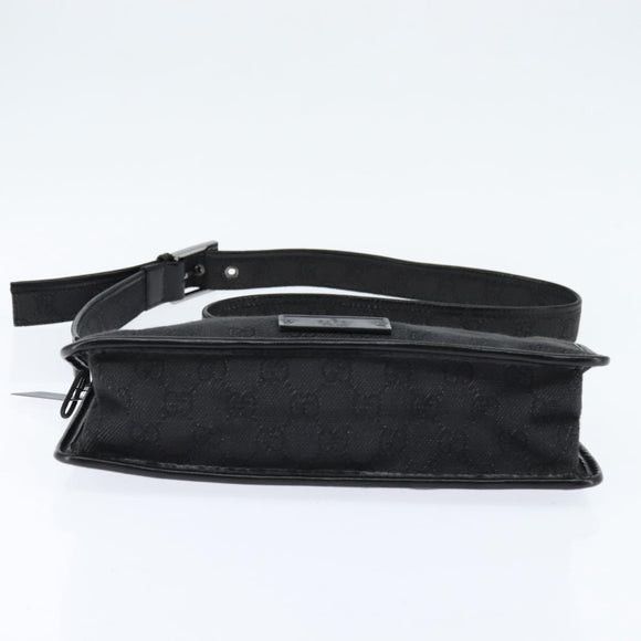 GUCCI GG Canvas Shoulder Bag Black Silver 91762 Auth ep11415